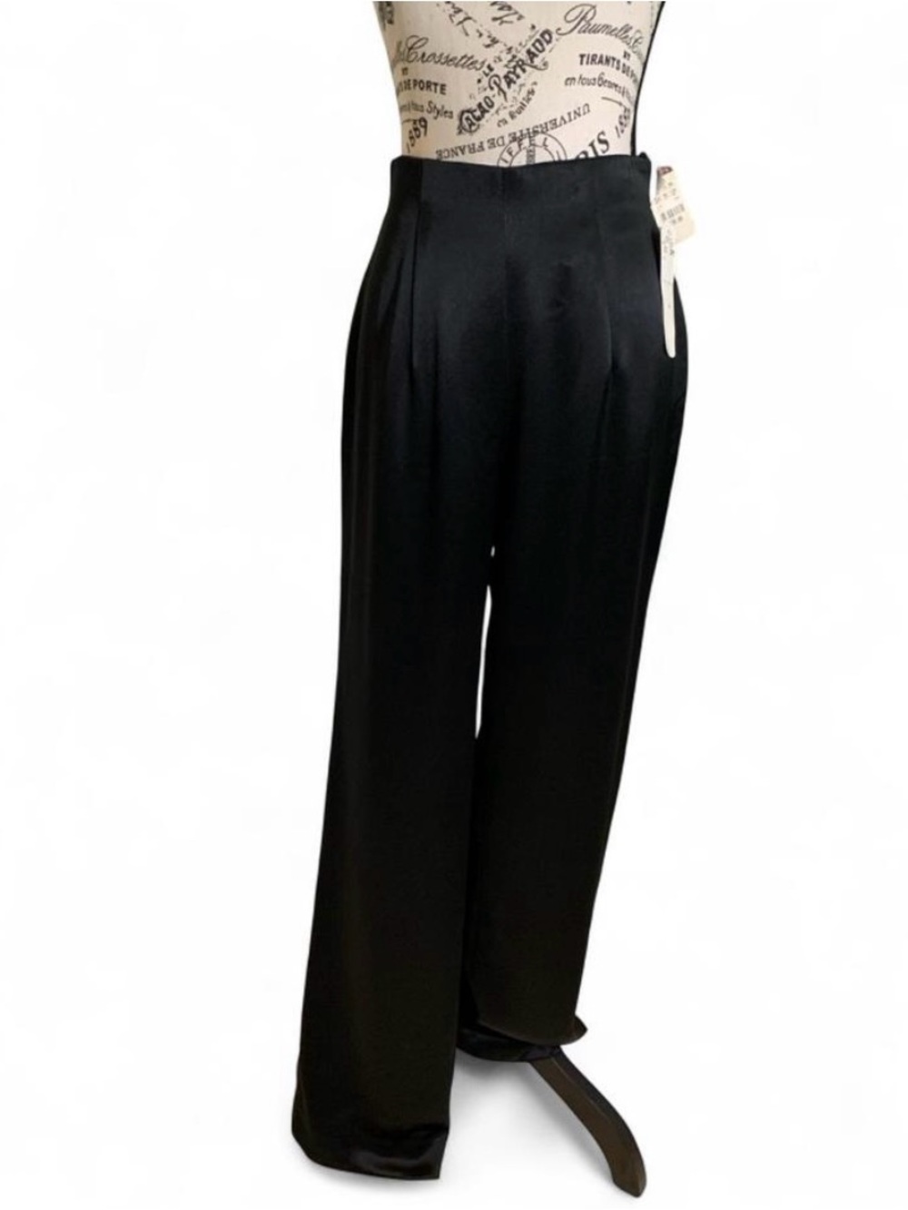 Jones New York VTG Y2K Dead Stock Women’s Black Silky Wide-Leg Dress Pants Sz 4